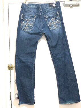VINTAGE GUESS LOS ANGELES PREMIUN FALCON SLIM BOOT STUD JEANS SIZE 34